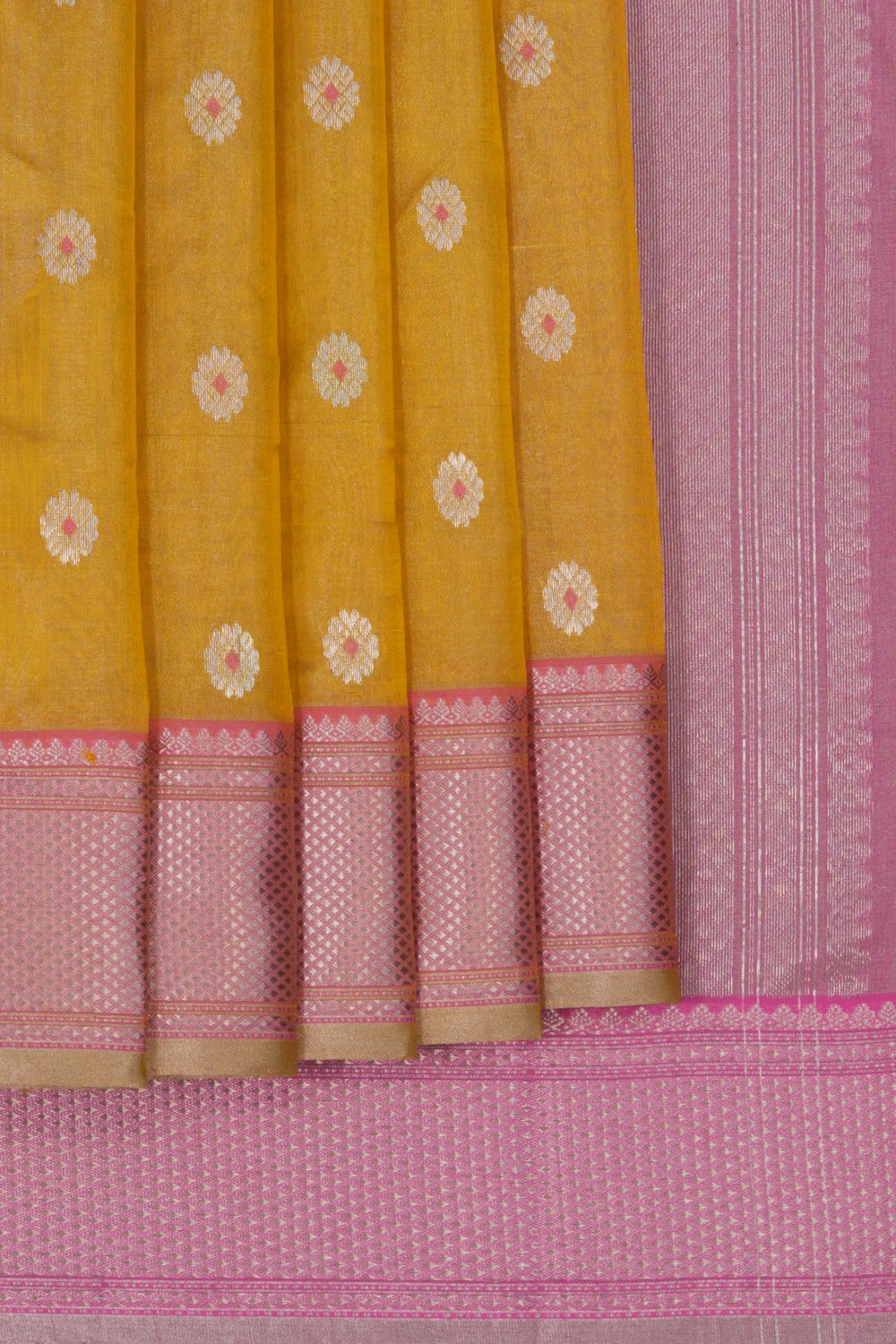 Image of Chanderi Tissue Silk Gold Saree